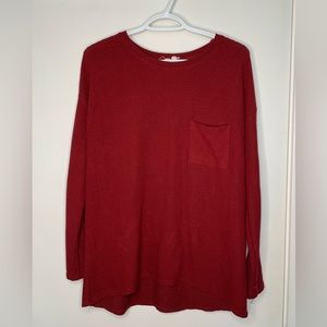 Red Waffle long sleeved shirt